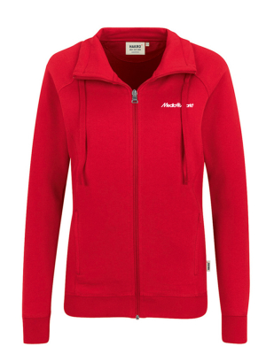 Damen College Sweatjacke Rot